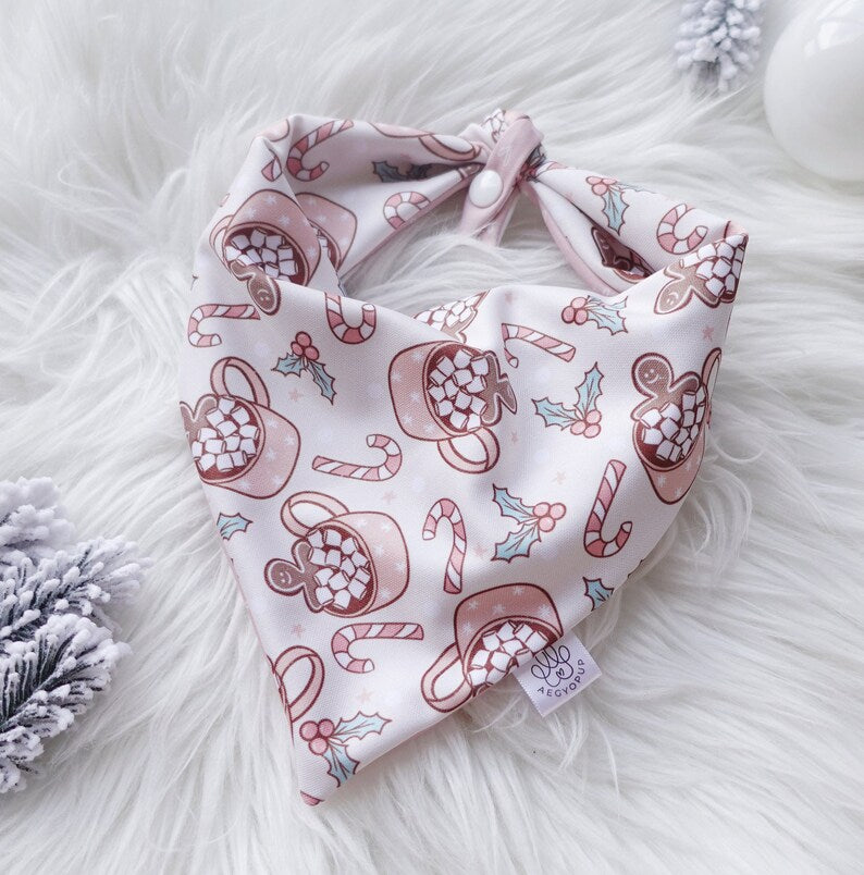 Christmas Pink Cocoa Mug Gingerbread Man Bandana