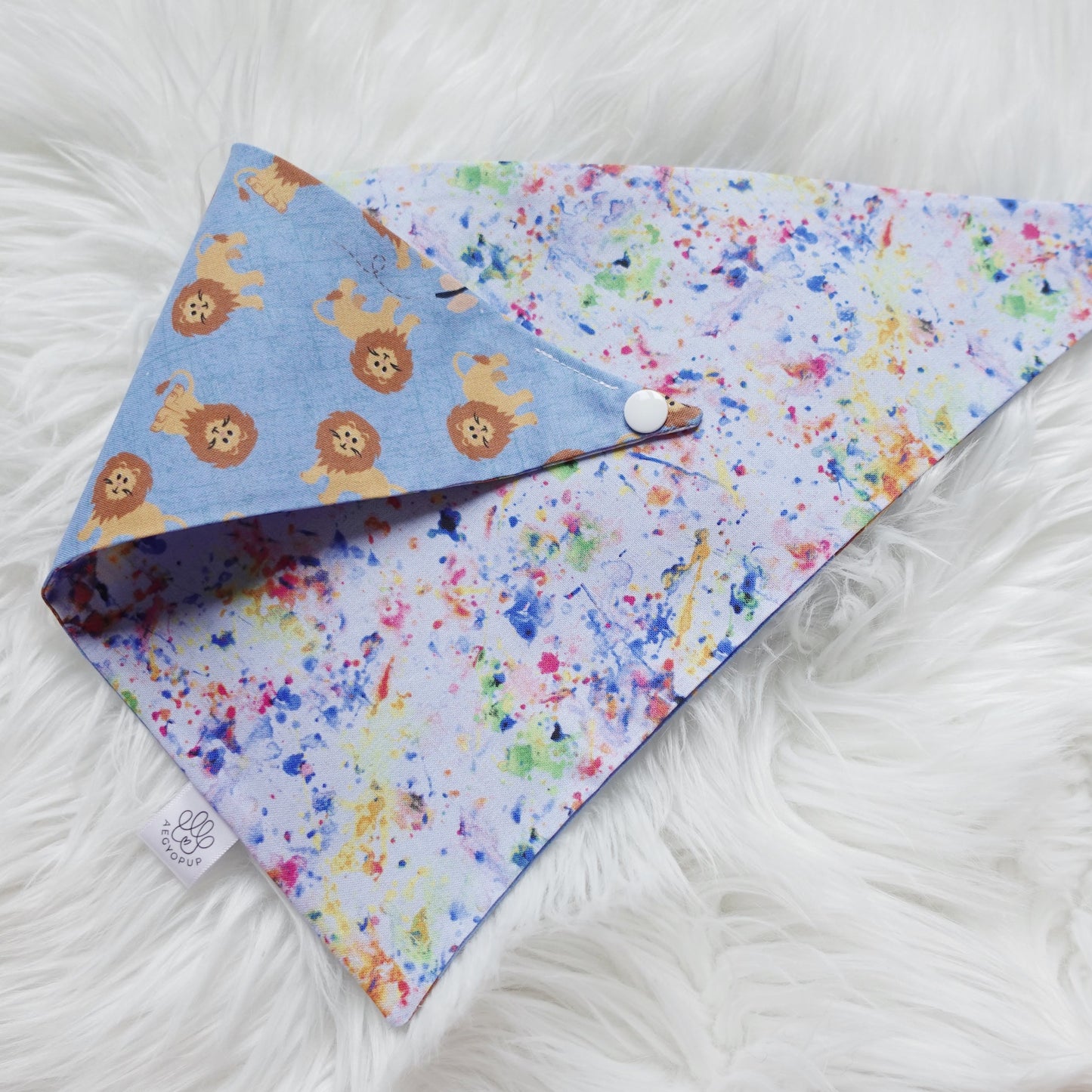 Lions and Blue Splashes Bandana