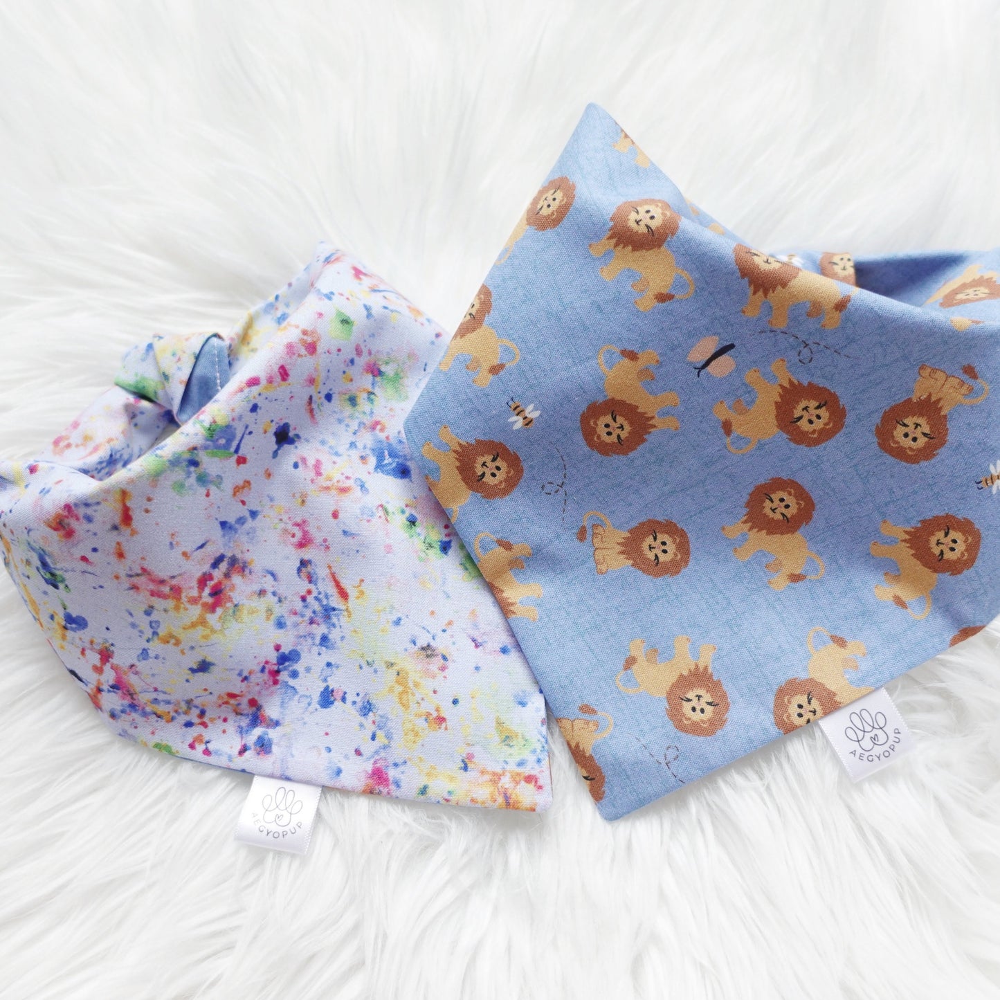 Lions and Blue Splashes Bandana