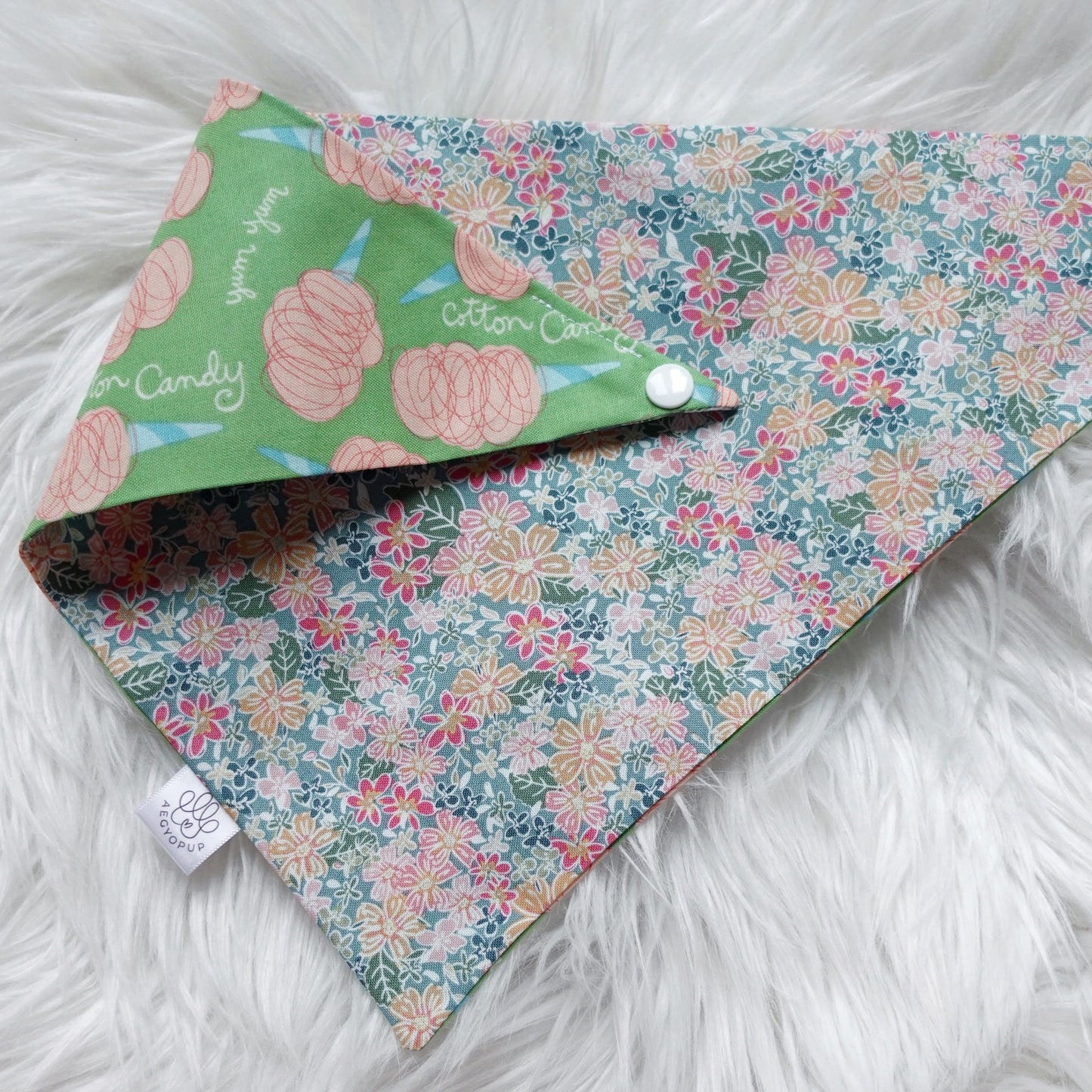 Cotton Candy and Flowers Theme Bandana