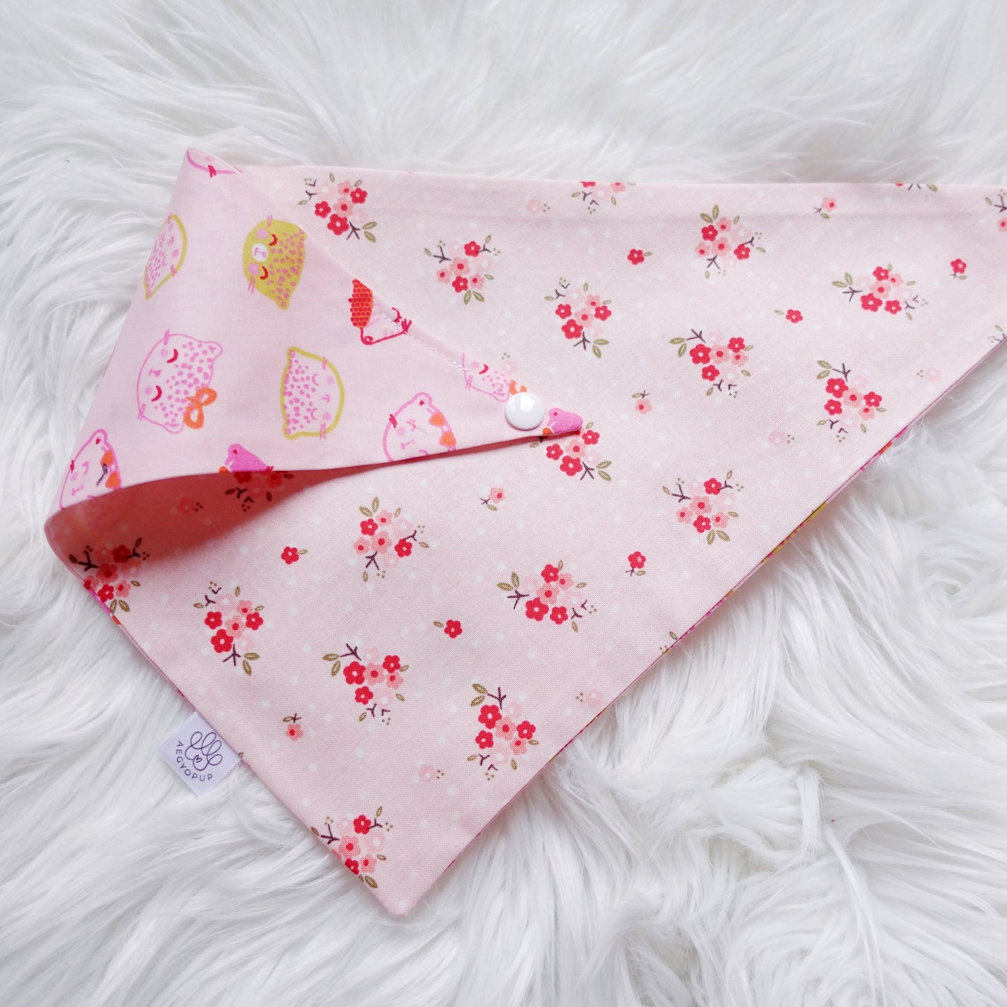 Pink Cats and Flowers Bandana