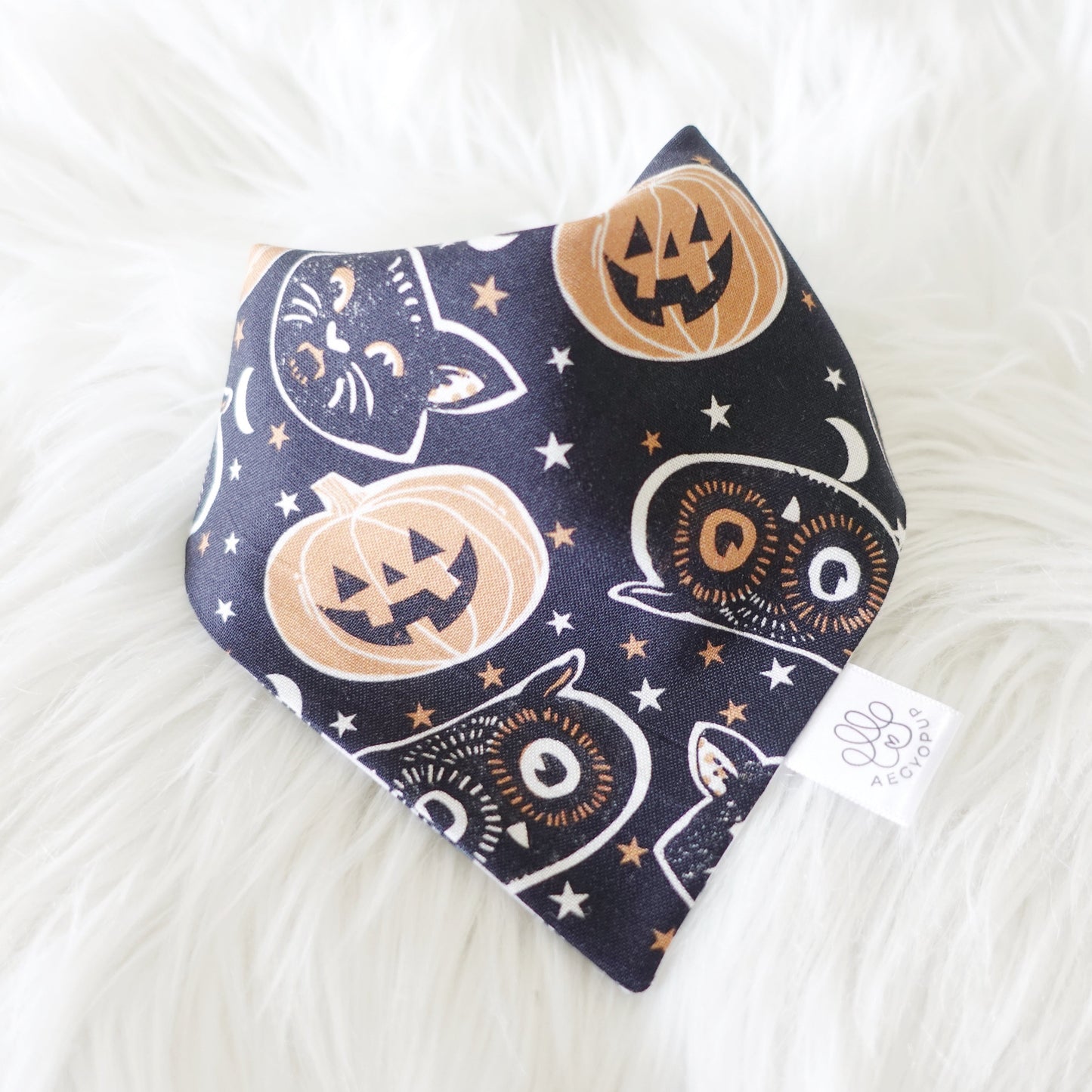 Halloween Pumpkins and Line Print Bandana