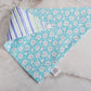 Blue Flowers and Stripes Bandana