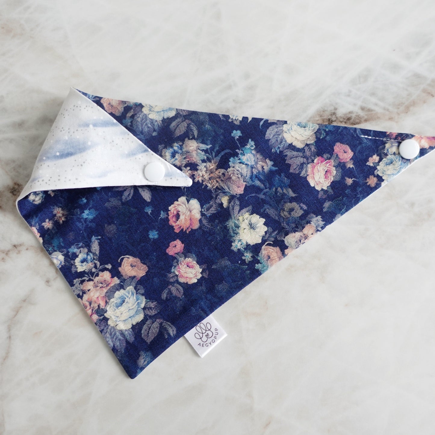 Blue Starry Flower Bandana