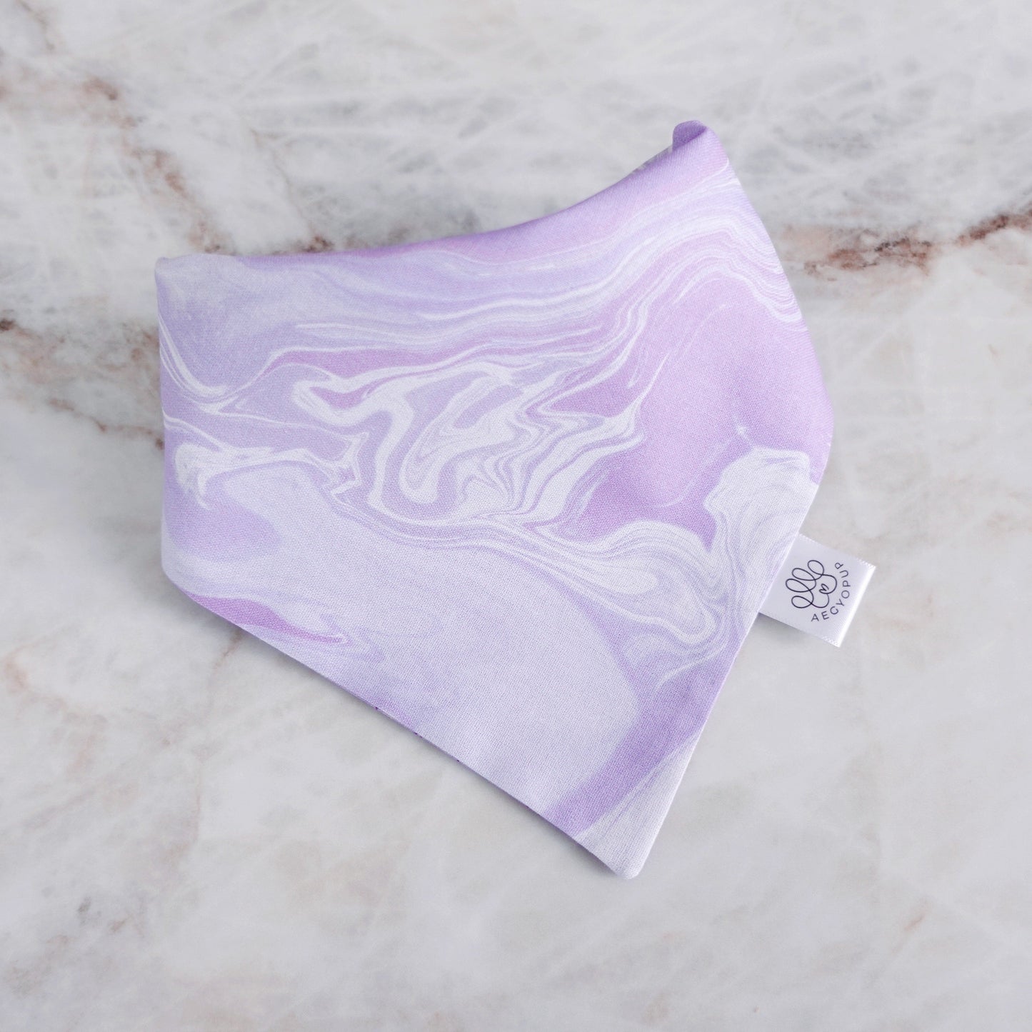 Purple Marble and Flower Bandana