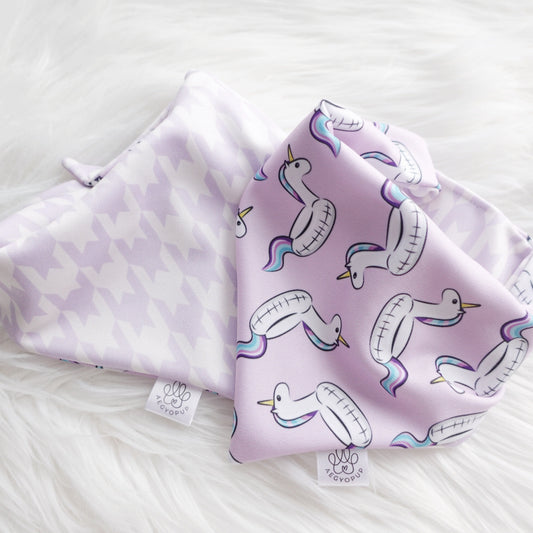 Purple Flamingo Floaties and Chevron Print Bandana