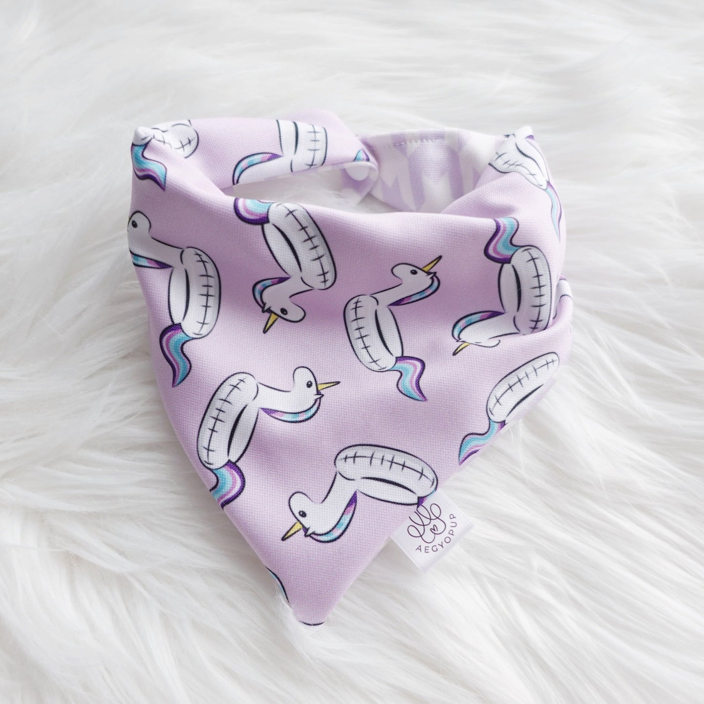 Purple Flamingo Floaties and Chevron Print Bandana