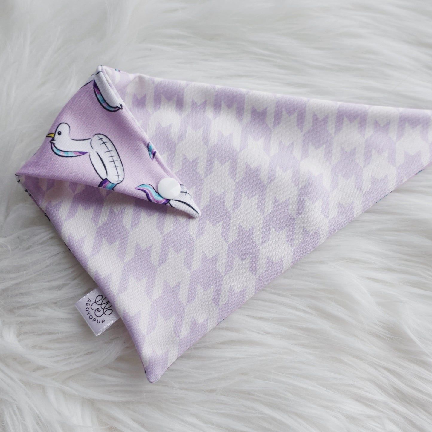 Purple Flamingo Floaties and Chevron Print Bandana