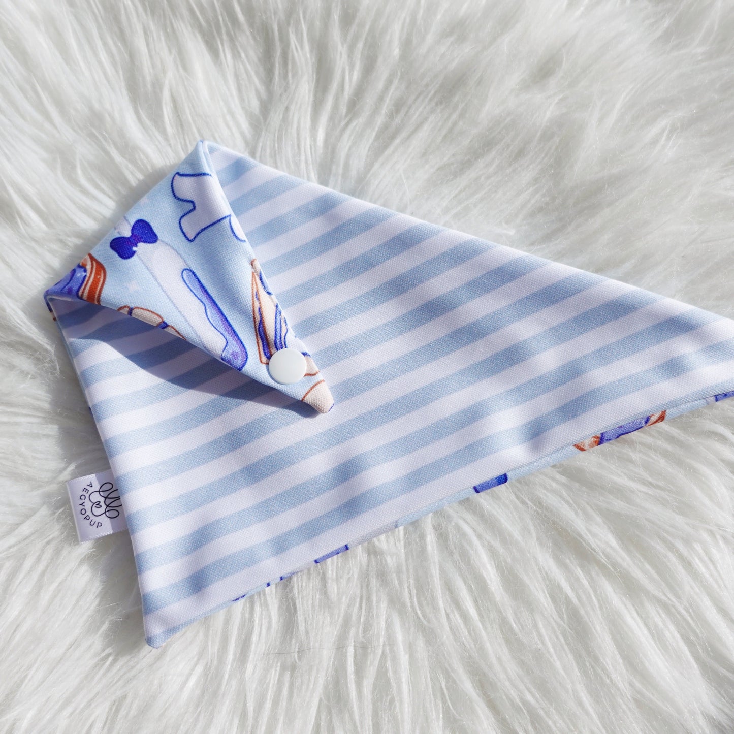 Cute Blue Baking and Stripes Bandana