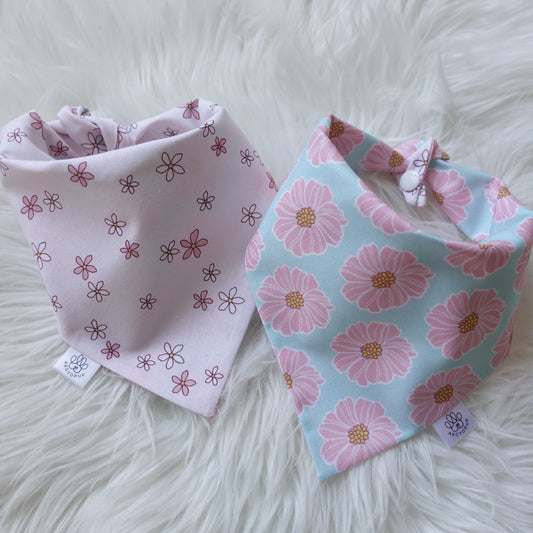 Pink and Blue Floral Bandana