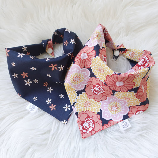 Navy Floral Bandana