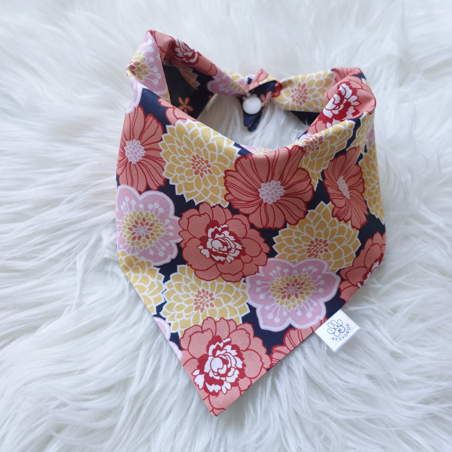 Navy Floral Bandana