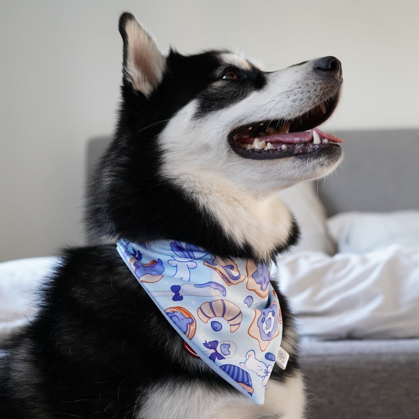 Cute Blue Baking and Stripes Bandana