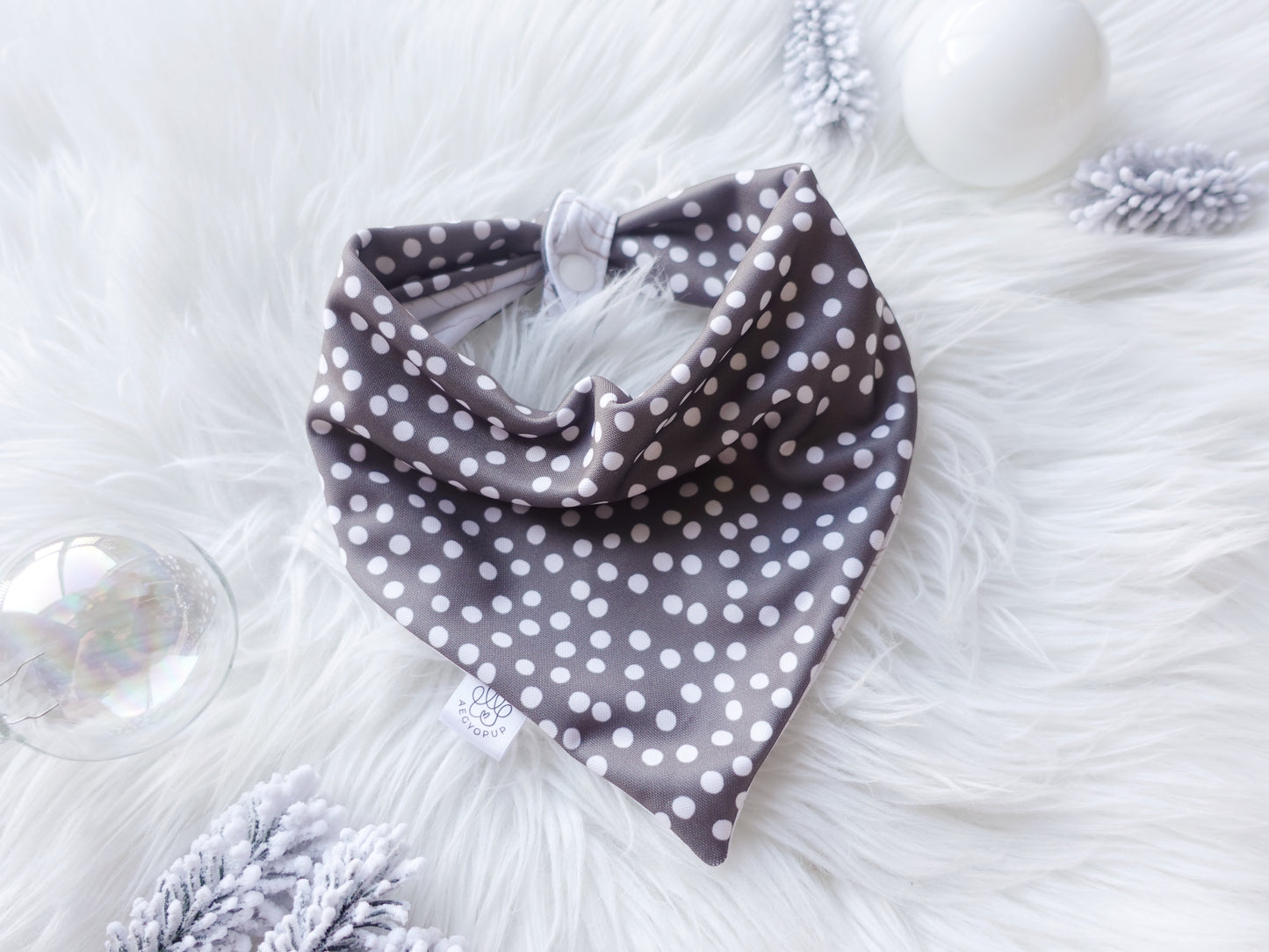 Neutral Roses and Polka Dots Bandana