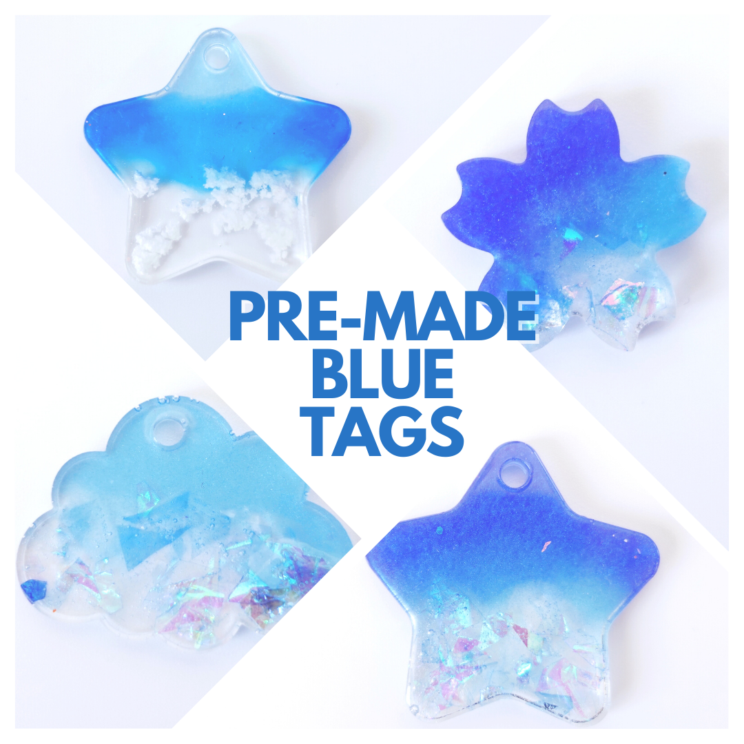 Pre-made Blue Pet Tags