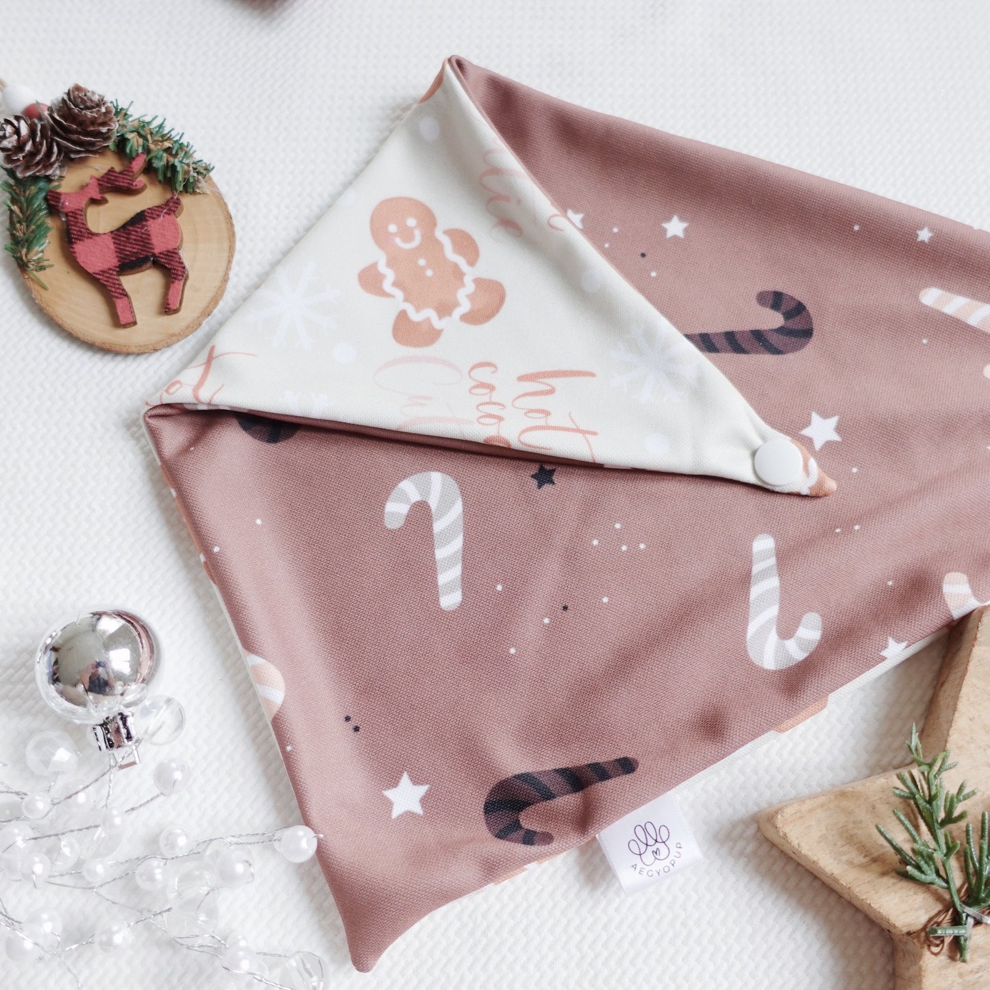 Hot Cocoa and Candy Canes Bandana