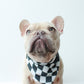 Black Smiley Face and Wavy Checkered Bandana