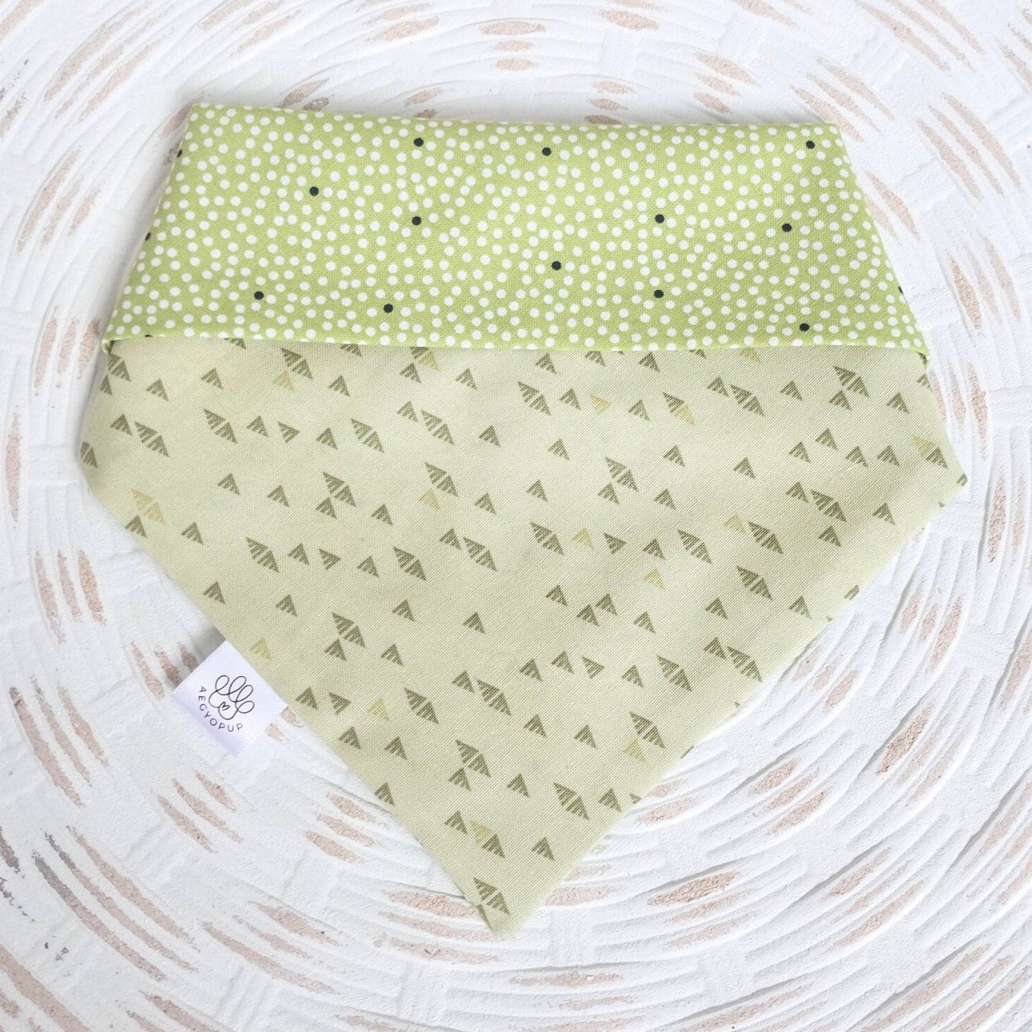 Green Polka Dots and Triangle Pattern