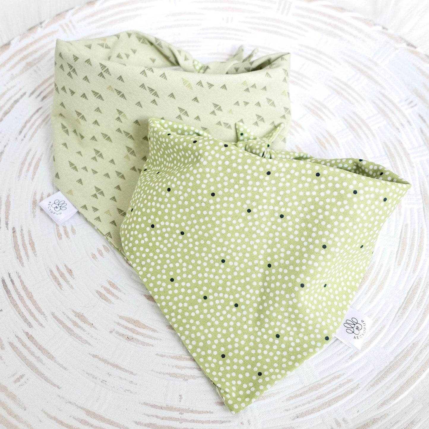 Green Polka Dots and Triangle Pattern