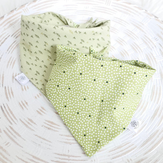 Green Polka Dots and Triangle Pattern