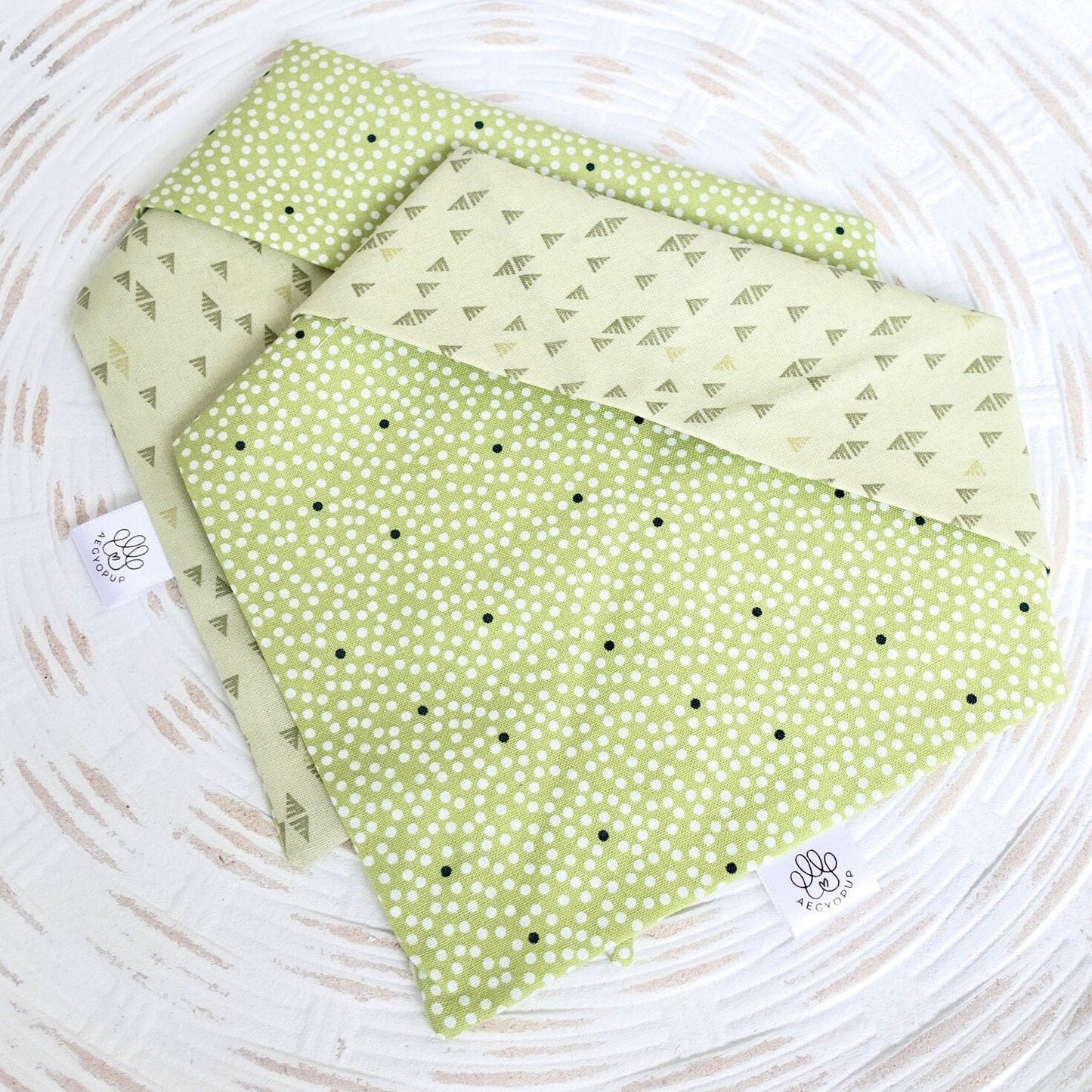 Green Polka Dots and Triangle Pattern