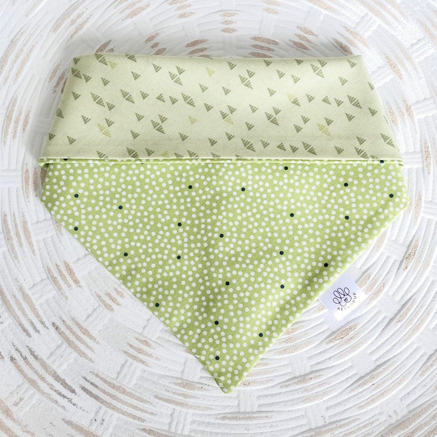 Green Polka Dots and Triangle Pattern