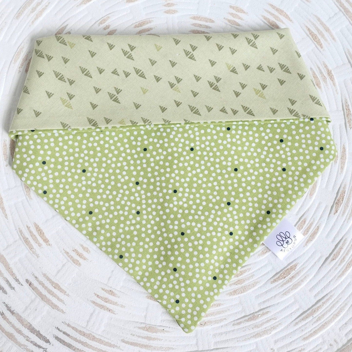 Green Polka Dots and Triangle Pattern