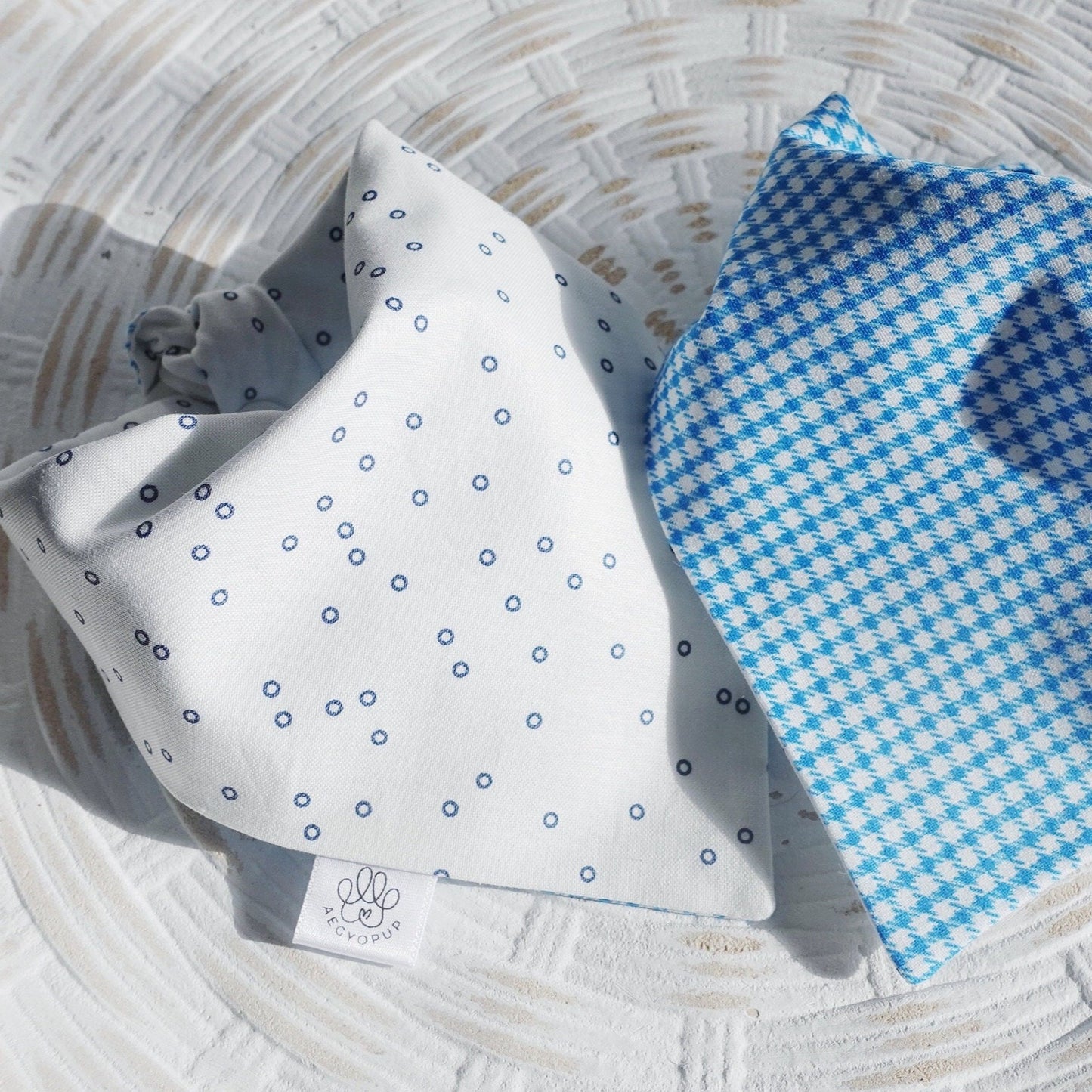 Blue Gingham and Circle Dotted